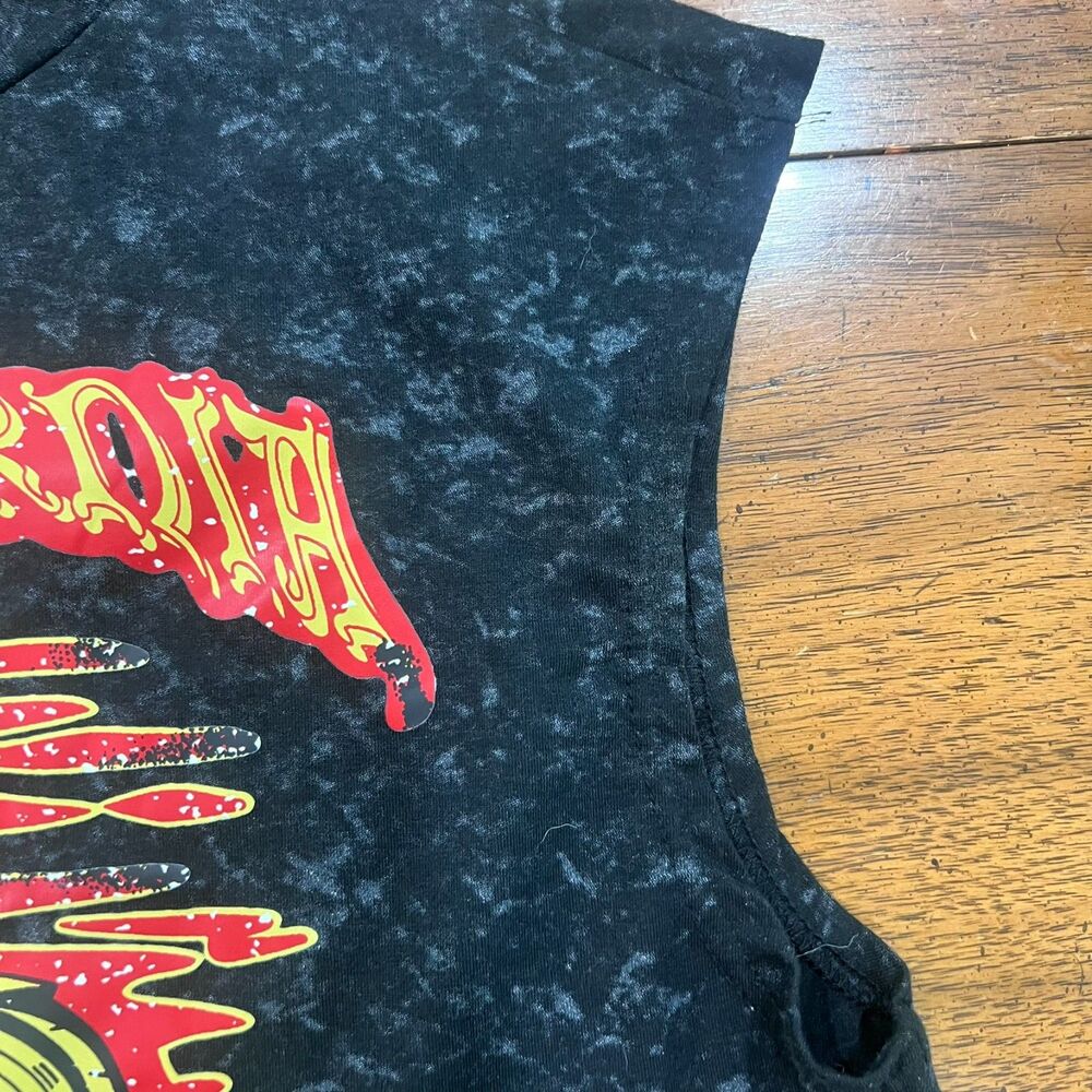 California Biker Graphic Crop Muscle Tank - Acid Wash Gray - Size Medium - Picture 6 of 7